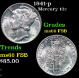 1941-p Mercury Dime 10c Grades GEM+ FSB