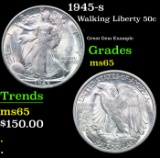 1945-s Walking Liberty Half Dollar 50c Grades GEM Unc