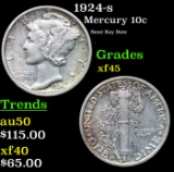 1924-s Mercury Dime 10c Grades xf+