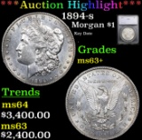 ***Auction Highlight*** 1894-s Morgan Dollar $1 Graded ms63+ By SEGS (fc)