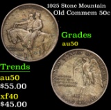 1925 Stone Mountain Old Commem Half Dollar 50c Grades AU, Almost Unc