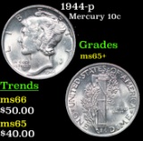 1944-p Mercury Dime 10c Grades GEM+ Unc