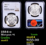 NGC 1884-o Morgan Dollar $1 Graded ms63 By NGC