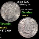 1883 N/C Liberty Nickel 5c Grades GEM Unc