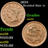 1852 Braided Hair Large Cent 1c Grades Choice AU