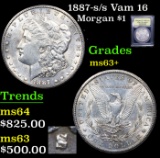 1887-s Morgan Dollar /s Vam 16 $1 Graded Select+ Unc By USCG