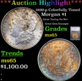 ***Auction Highlight*** 1890-p Morgan Dollar Colorfully Toned $1 Graded ms65 By SEGS (fc)