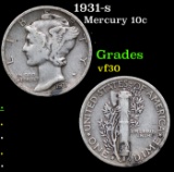 1931-s Mercury Dime 10c Grades vf++