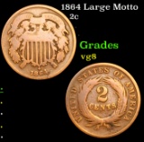 1864 Large Motto Two Cent Piece 2c Grades vg, very good