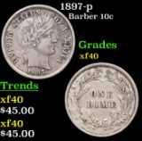 1897-p Barber Dime 10c Grades xf