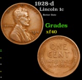 1928-d Lincoln Cent 1c Grades xf