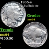 1935-s Buffalo Nickel 5c Grades Choice Unc