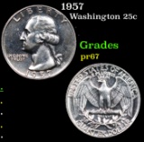 Proof 1957 Washington Quarter 25c Grades GEM++ Proof