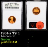 Proof ANACS 1981-s Ty 1 Lincoln Cent 1c Graded pr68 DCAM By ANACS