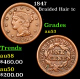 1847 Braided Hair Large Cent 1c Grades Select AU