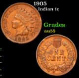 1905 Indian Cent 1c Grades Choice AU