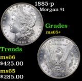 1885-p Morgan Dollar $1 Grades GEM+ Unc