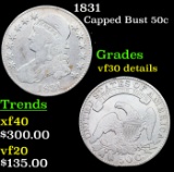 1831 Capped Bust Half Dollar 50c Grades VF Details