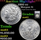 ***Auction Highlight*** 1891-cc Morgan Dollar $1 Graded ms63 By SEGS (fc)