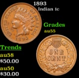 1893 Indian Cent 1c Grades Choice AU