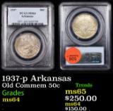 PCGS 1937-p Arkansas Old Commem Half Dollar 50c Graded ms64 By PCGS