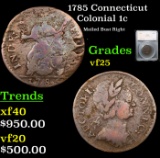 1785 Connecticut Colonial Cent 1c Graded vf25 BY SEGS