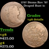 1797 Stems Rev '97 Draped Bust Large Cent 1c Grades VG Details