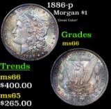 1886-p Morgan Dollar $1 Grades GEM+ Unc