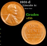 1931-d Lincoln Cent 1c Grades vf++