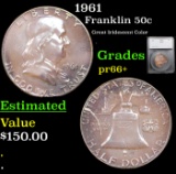 Proof 1961 Franklin Half Dollar 50c Graded pr66+ BY SEGS