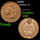 1908 Indian Cent 1c Grades Choice AU/BU Slider