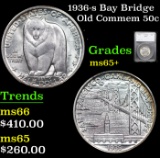 1936-s Bay Bridge Old Commem Half Dollar 50c Graded ms65+ BY SEGS