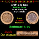 ***Auction Highlight*** Indian cent 1c orig roll, 1909 end S other end (fc)