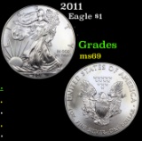 2011 Silver Eagle Dollar $1 Grades ms69
