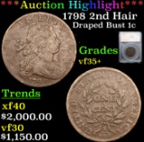 ***Auction Highlight*** 1798 2nd Hair Draped Bust Large Cent 1c Graded vf35+ By SEGS (fc)