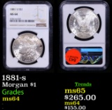 NGC 1881-s Morgan Dollar $1 Graded ms64 By NGC