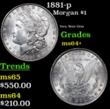 1881-p Morgan Dollar $1 Grades Choice+ Unc