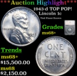 ***Auction Highlight*** 1943-d Lincoln Cent TOP POP! 1c Graded ms68+ BY SEGS (fc)