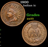 1900 Indian Cent 1c Grades Choice AU