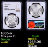 NGC 1885-o Morgan Dollar $1 Graded ms64 By NGC