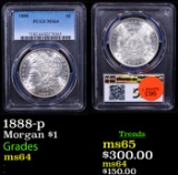 PCGS 1888-p Morgan Dollar $1 Graded ms64 By PCGS