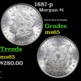 1887-p Morgan Dollar 1 Grades GEM Unc