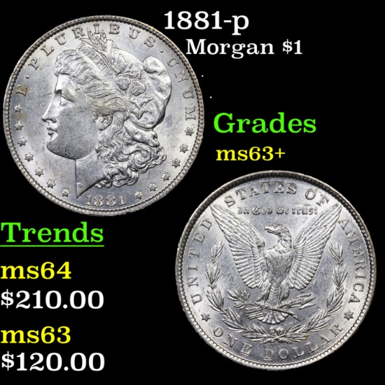 1881-p Morgan Dollar $1 Grades Select+ Unc