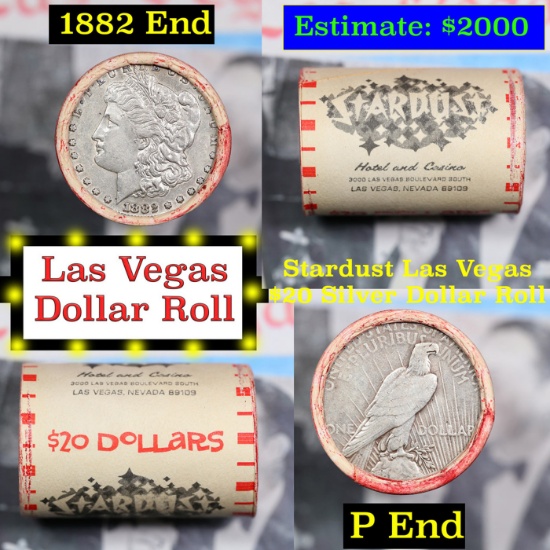 ***Auction Highlight*** Full Morgan/Peace Casino Las Vegas Stardust silver $1 roll $20, 1882 & P end
