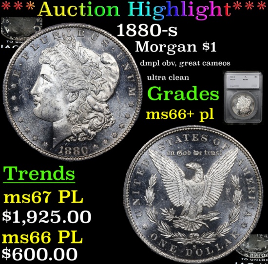***Auction Highlight*** 1880-s Morgan Dollar $1 Graded ms66+ pl By SEGS