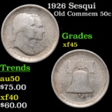 1926 Sesqui Old Commem Half Dollar 50c Grades xf+