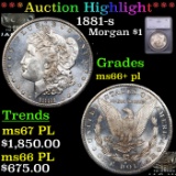 ***Auction Highlight*** 1881-s Morgan Dollar $1 Graded ms66+ pl By SEGS (fc)