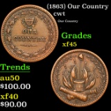 (1863) Our Country Civil War Token 1c Grades xf+