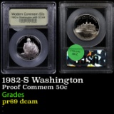 Proof 1982-S Washington Modern Commem Half Dollar 50c Graded GEM++ Proof Deep Cameo By USCG