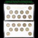 Complete US Wartime Silver Nickels Collection In A Plastic Holder 1942-1945 11 Coins Jefferson Nicke